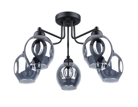 Candelabru FILLAN 5 negru + 5x bec LED E27 4000K rece 7,5W 690lm