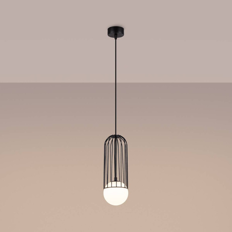 Lampă suspendată BRINA 1 negru + 1x bec LED G9 4000K rece 4,5W 460lm