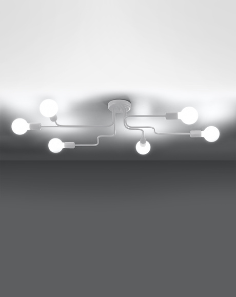 Candelabru HECTOR 6 alb + 6x bec LED E27 4000K rece 7.5W 650lm