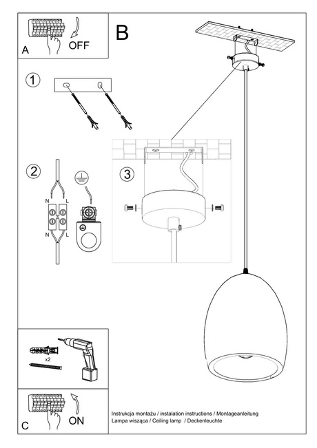 FLAWIUSZ lampă suspendată ceramică albă + 1x bec LED E27 3000K Warm 7,5W 620lm