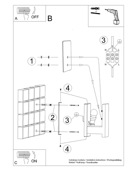 Lampă de perete LAPPO alb + 1x bec LED E14 3000K cald 7.5W 620lm