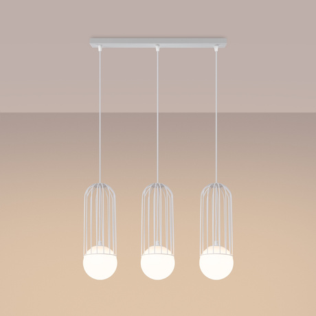 BRINA 3L lampă suspendată albă + 3x bec LED G9 4000K Cold 4.5W 460lm