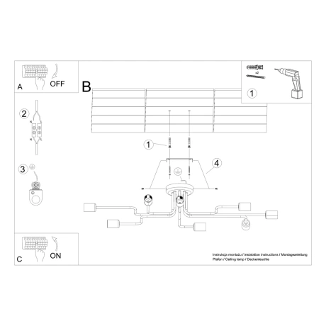Candelabru VECTOR 8 alb