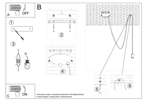 Lampă suspendată EDISON 1 LONG negru + 1x bec LED E27 4000K rece 7,5W 650lm