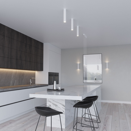 LAGOS 3P lampă suspendată albă + 3x bec LED GU-10 4000K rece 7W 630lm