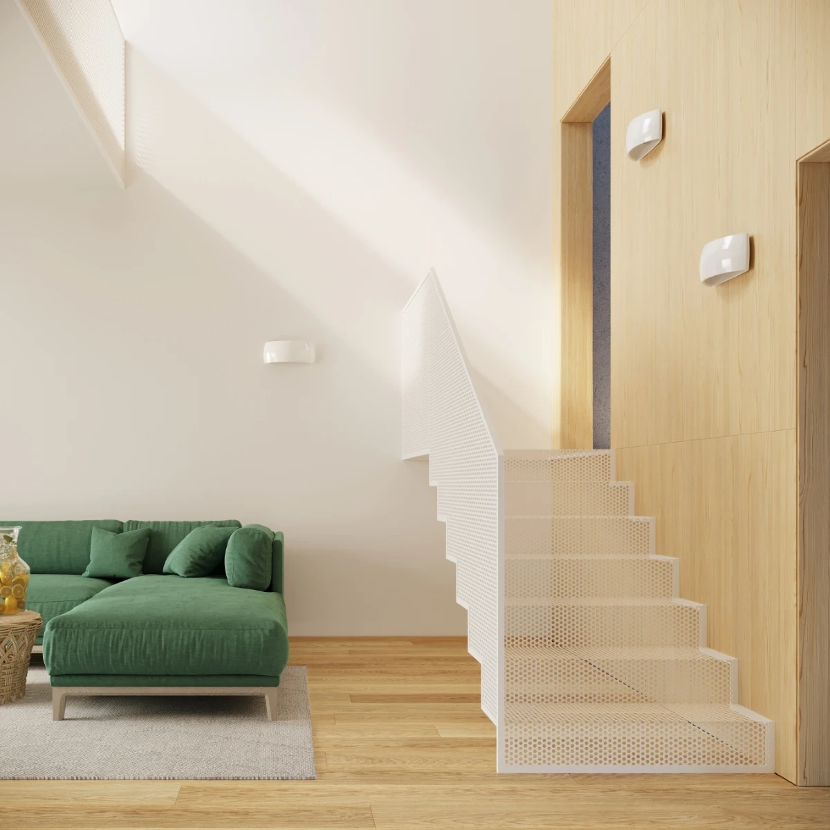 Lampă de perete lăcuită PONTIUS alb lucios