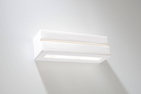 Aplică ceramică VEGA LINE alb + 1x bec LED E27 4000K rece 7,5W 650lm
