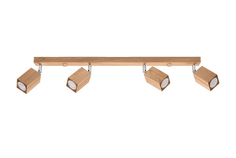Plafonieră KEKE 4 stejar + 4x bec LED GU-10 3000K Warm 7W 620lm