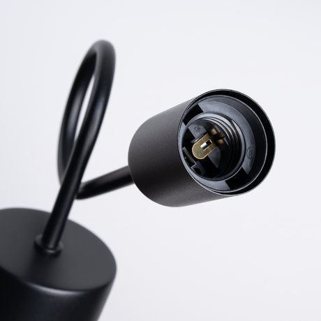 SUPEŁ lampă de perete negru + 1X bec LED E27 3000K 7W 760lm