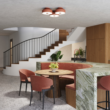 Plafonieră OMIQ roșu ocru