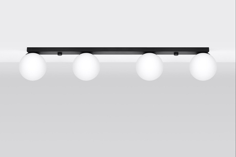 Plafonieră YOLI 4 negru + 4x bec LED G9 3000K Warm 4.5W 450lm