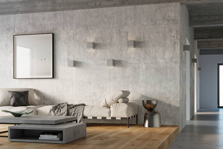 LEO lampă de perete din beton + 1x bec LED E27 4000K rece 7,5W 650lm