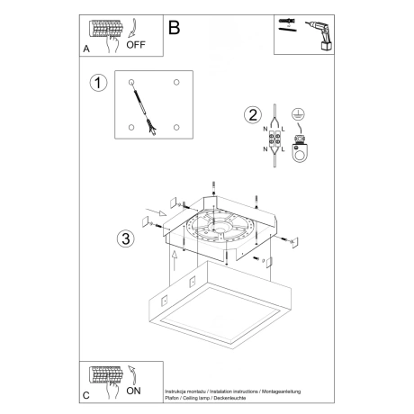 Plafonieră RIZA beton