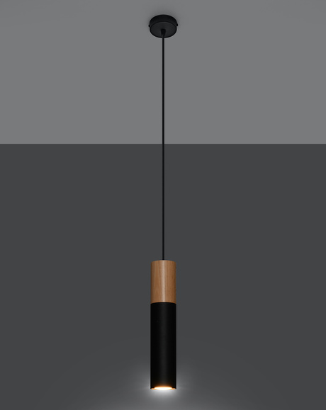 PABLO 1 lampă suspendată neagră + 1x bec LED GU-10 4000K Cold 7W 630lm