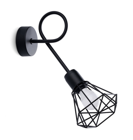 ARTEMIS 1S lampă de perete negru + 1x bec LED E14 3000K Warm 7.5W 620lm