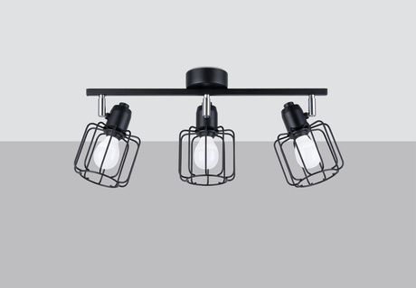 Plafonieră BELUCI 3 negru + 3x bec LED E14 3000K cald 7.5W 620lm