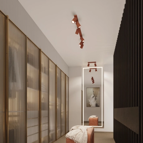 Plafonieră KARBON 30 roșu ocru