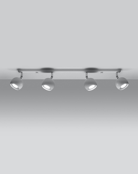 Plafonieră OCULARE 4L alb + 4x bec LED GU-10 4000K rece 7W 630lm