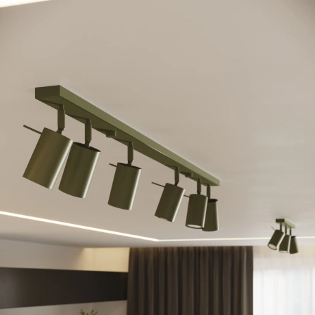 Plafonieră RING 6L verde măsliniu