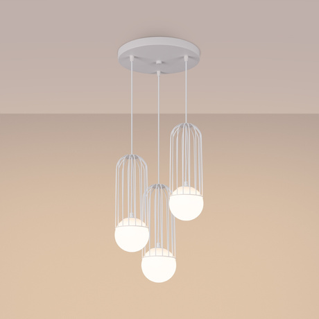 BRINA 3P lampă suspendată alb + 3x bec LED G9 3000K Warm 4.5W 450lm