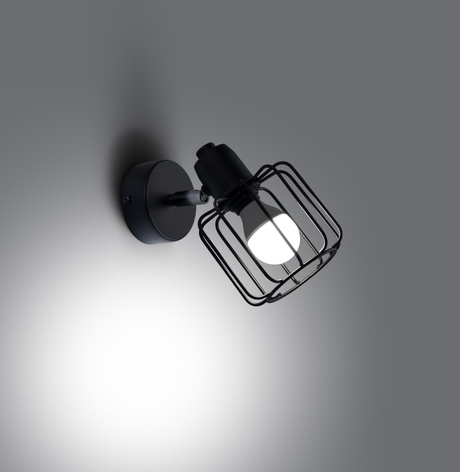 Lampă de perete BELUCI 1 negru + 1x bec LED E14 3000K Warm 7.5W 620lm