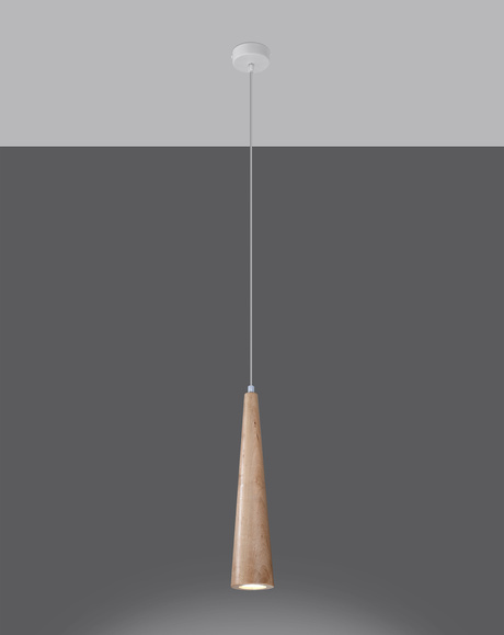 SULA 1 lampă suspendată din lemn natural + 1x GU-10 4000K rece 7W 630lm bec LED