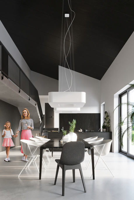 URANO 60 candelabru alb + 8x bec LED E27 4000K rece 7.5W 650lm