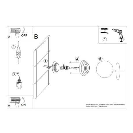 Lampă de perete ZORI ultramarin IP44