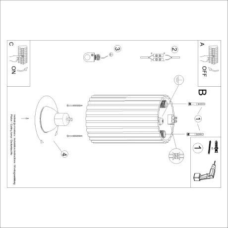 Plafonieră KARBON 10 auriu