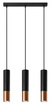 LOOPEZ 3L negru / cupru lampă suspendată + 3x GU-10 4000K rece 7W 630lm bec LED