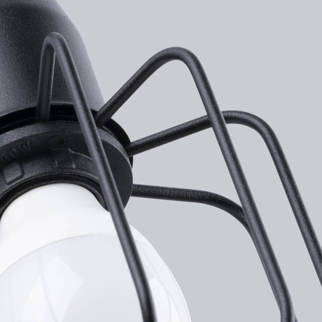 BELUCI 1S lampă de perete negru + 1x bec LED E14 3000K Warm 7.5W 620lm