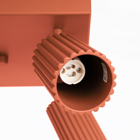 Plafonieră KARBON 4 roșu ocru