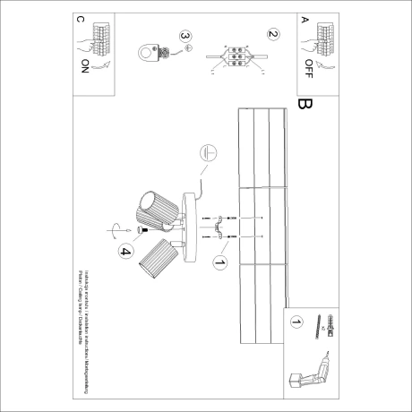 Plafonieră KARBON 3P verde măsliniu