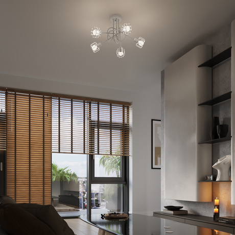 Plafonieră BELUCI 2 alb + 2x bec LED E14 3000K cald 7.5W 620lm