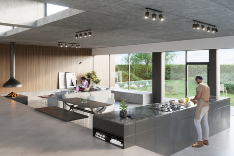 Plafonieră MERIDA 2 negru + 2x bec LED GU-10 4000K rece 7W 630lm