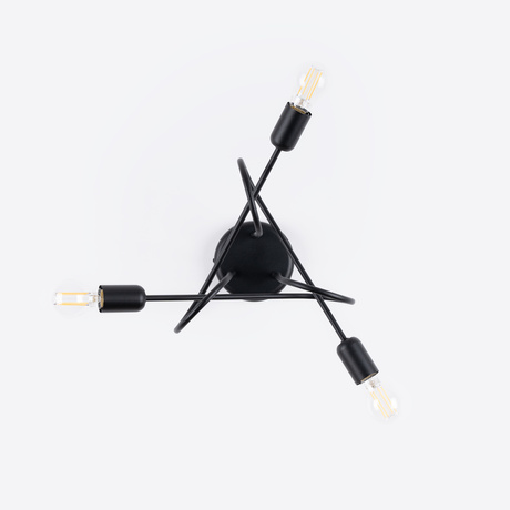 Candelabru SUPEŁ 3 negru = 3X bec LED E27 3000K 7W 760lm