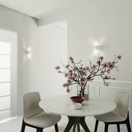 LORETO lampă de perete alb + 1x bec LED G9 4000K rece 4,5W 530lm