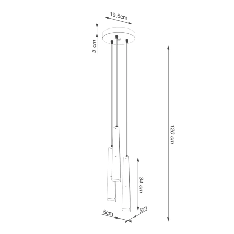 Lampă suspendată PRYSM 3P alb