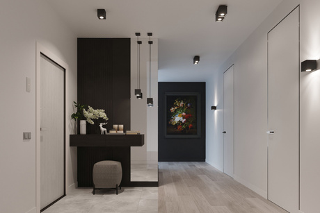 Lampă suspendată QUAD 1 negru + 1x bec LED GU-10 4000K rece 7W 630lm