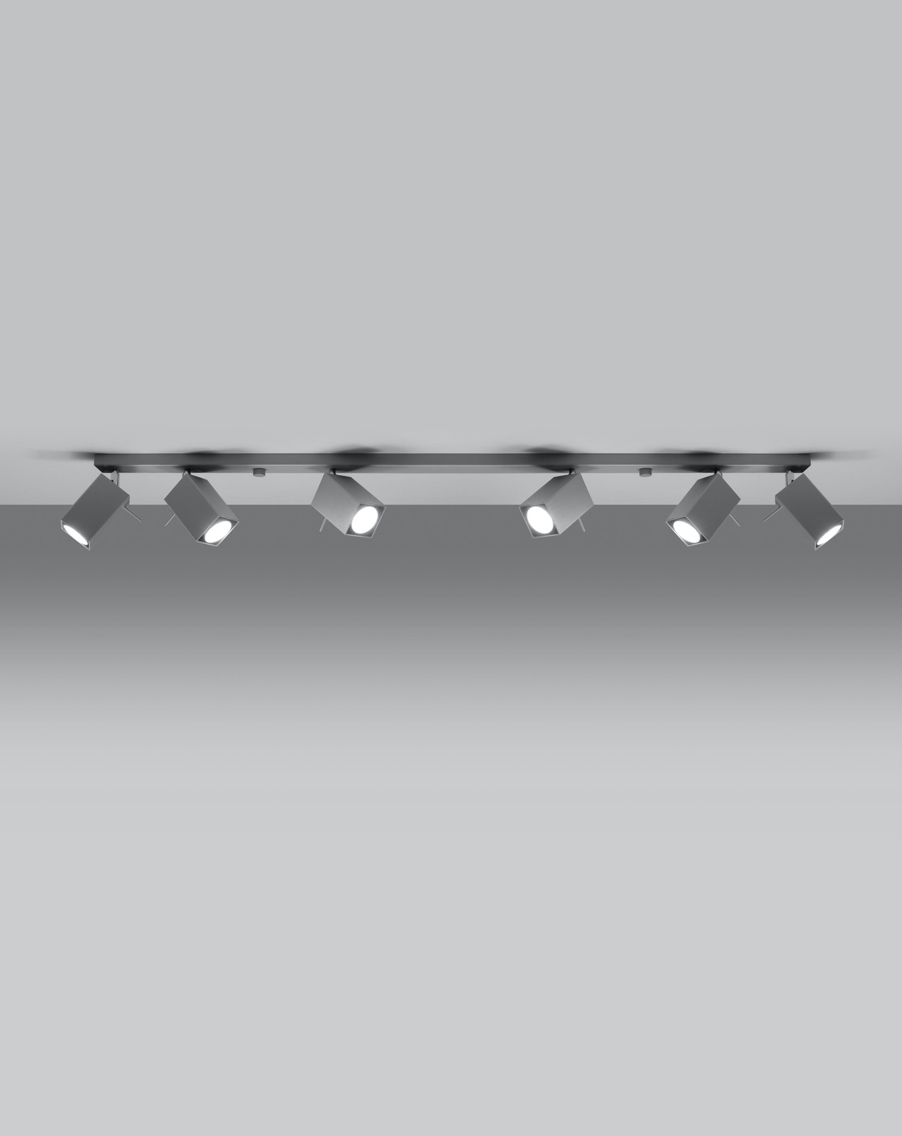 MERIDA lampă de tavan 6L gri + 6x bec LED GU-10 4000K rece 7W 630lm