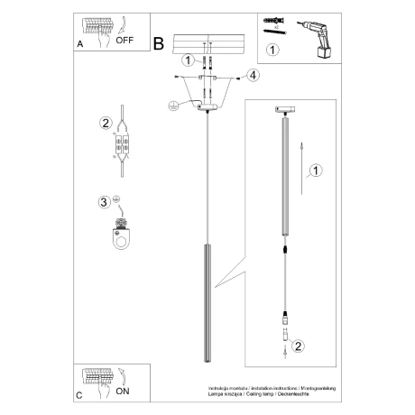 Lampă suspendată ARCHE 1 alb