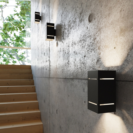 BLOCCO lampă de perete negru + 1x bec LED G9 4000K rece 4,5W 530lm