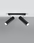 Plafonieră DIREZIONE 2 negru + 2x bec LED GU-10 3000K cald 7W 620lm