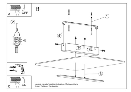 Plafonieră AZALIA + 4 becuri LED G9 3000K Warm 4.5W 510lm