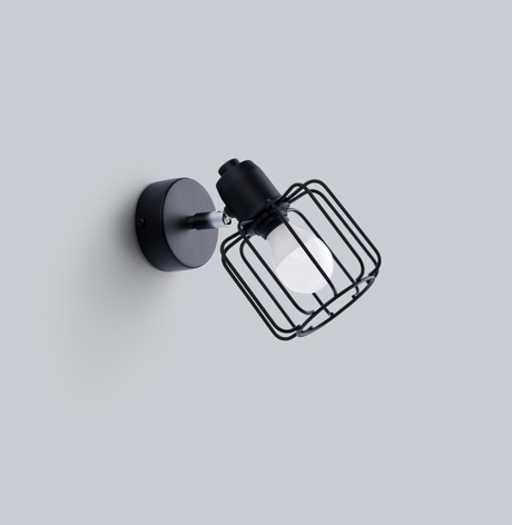 Lampă de perete BELUCI 1 negru + 1x bec LED E14 3000K Warm 7.5W 620lm