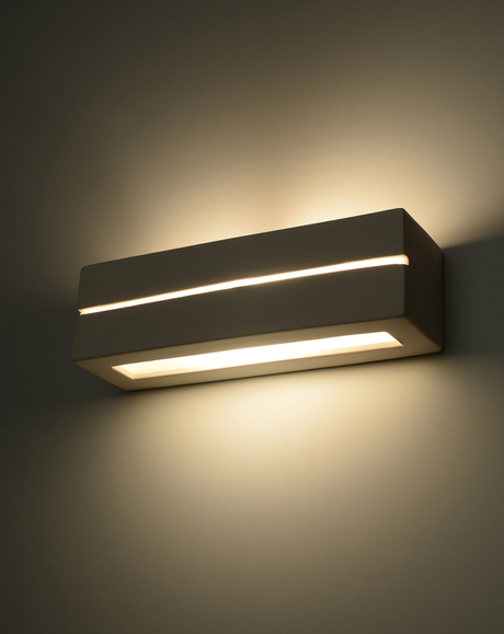 Aplică ceramică VEGA LINE alb + 1x bec LED E27 4000K rece 7,5W 650lm