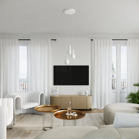 Lampă suspendată HALO 3P alb