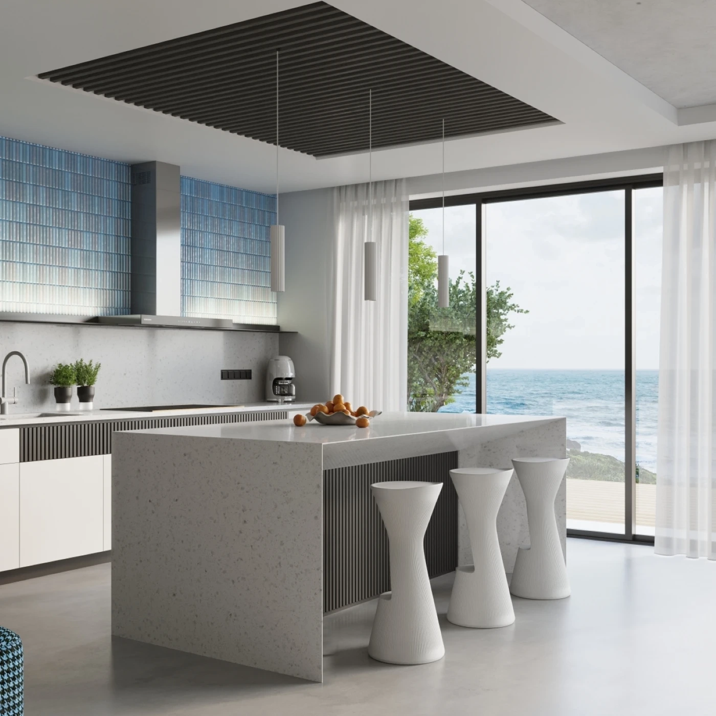 Lampă suspendată KARBON 2 alb