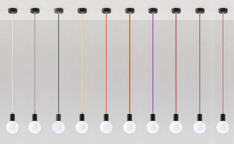 EDISON lampă suspendată negru +1x bec LED E27 4000K rece 7.5W 650lm