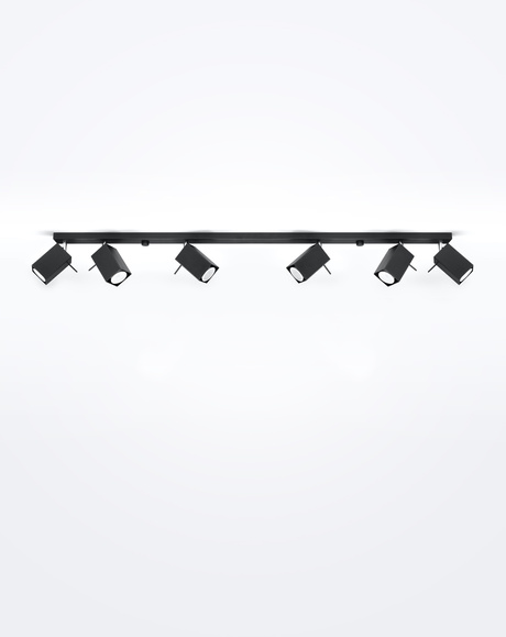 Plafonieră MERIDA 6L negru + 6x bec LED GU-10 4000K rece 7W 630lm
